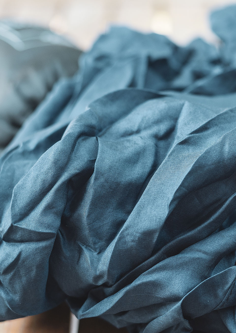 Detail eines Seidenschlafsacks